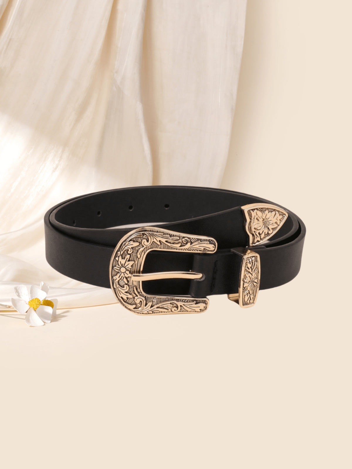 Western Style Buckle Belt for Women, Fashionable and Versatile Decorative Leather Belt Summer, School Fall, Autumn, Halloween