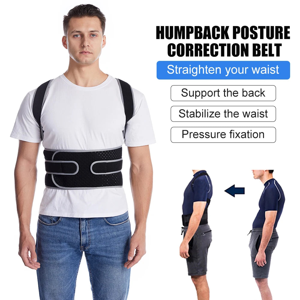 Toprunn Adjustable Posture Corrector Back Support Shoulder Back Brace Posture Correction Spine Posture Corrector Postural Fixer