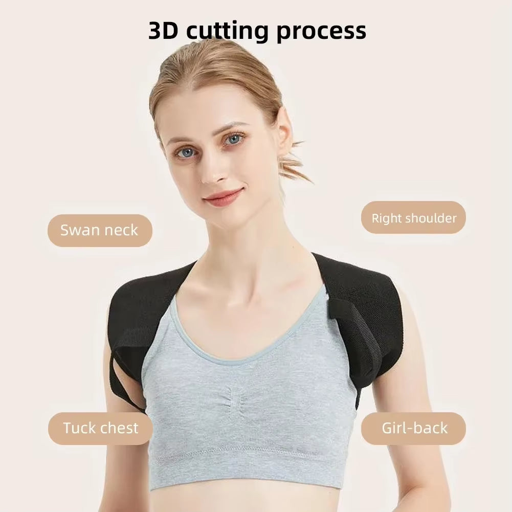 Posture Support Brace for Women and Men, Adjustable Back Brace Shoulder Posture Brace, Back Straightener Posture Upper Back