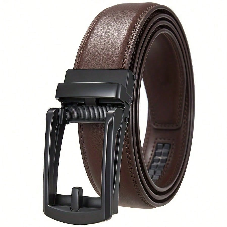 Men'S Premium Leather Belt with Automatic Buckle - Perfect for Everyday Wear and Formal Settings, the Perfect Gift for Him