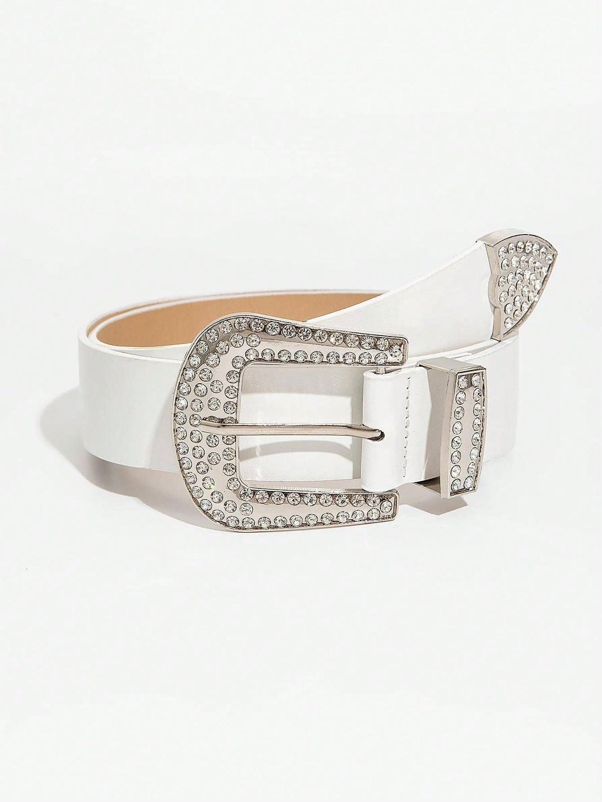 Party 1Pc Women'S Western Style Rhinestone Studded Pu Leather Wide Belt Halloween Summer, School Fall, Autumn, Halloween