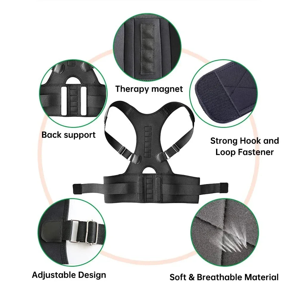 Magnetic Therapy Posture Corrector Posture Corset Shoulder Support Belt Men Women Braces and Support Belt Shoulder Posture