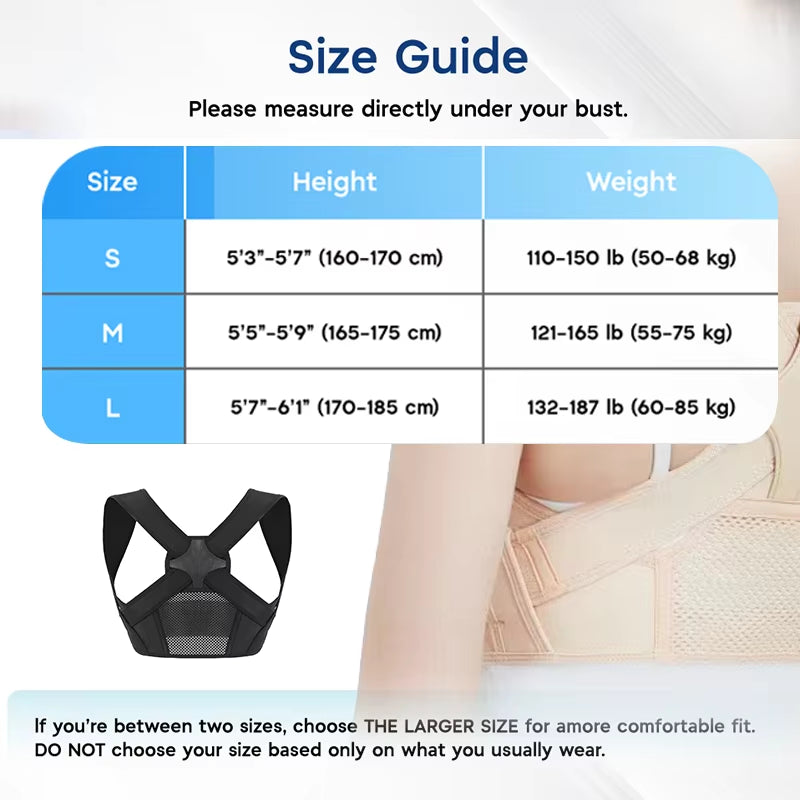 Posture Corrector for Back Support Adjustable Shoulder Posture Brace for Men and Women