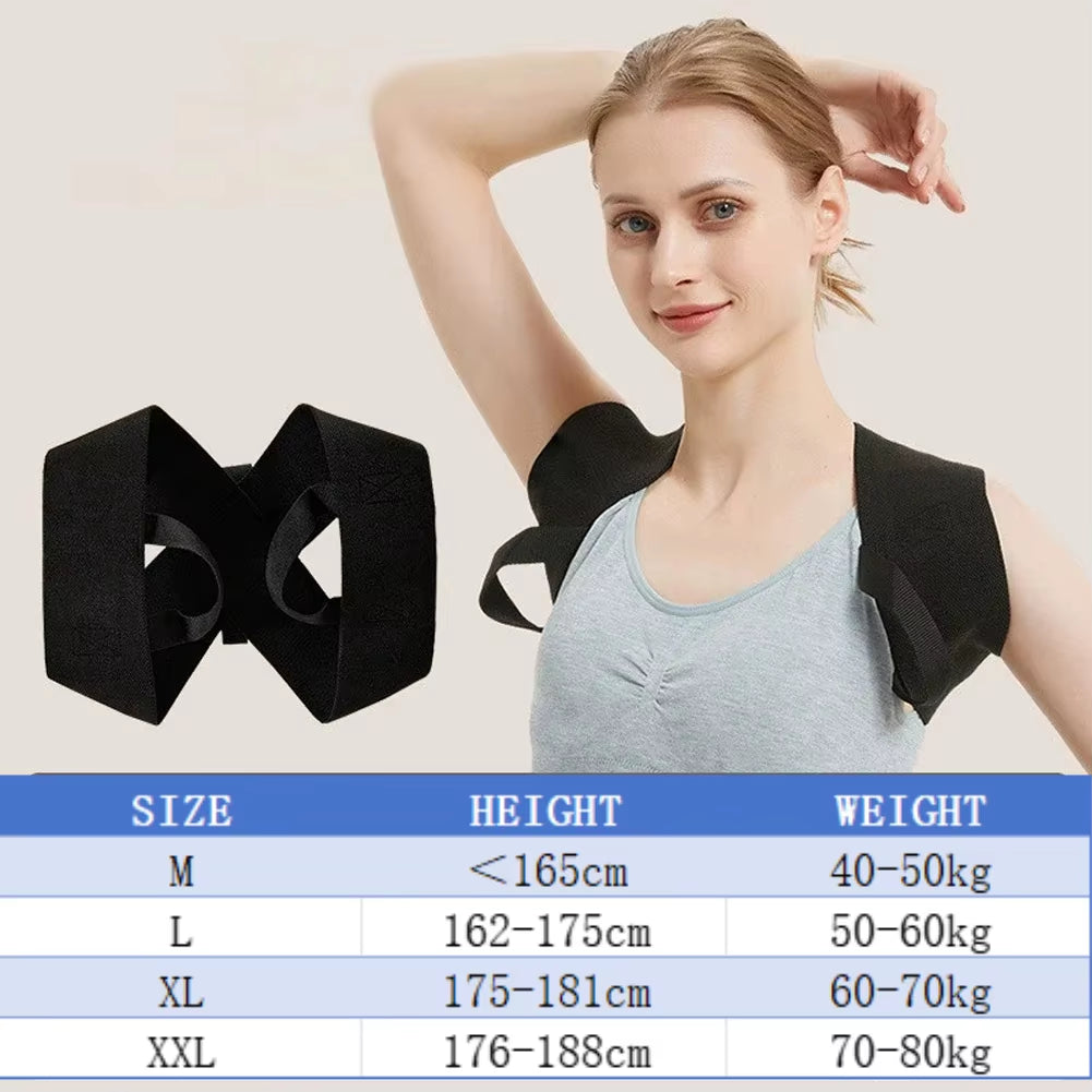 Posture Support Brace for Women and Men, Adjustable Back Brace Shoulder Posture Brace, Back Straightener Posture Upper Back