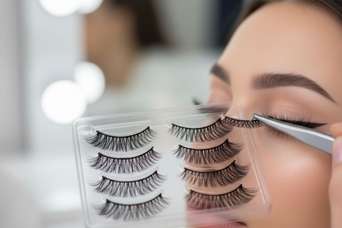 Cat eye false eyelashes, 5 pairs, wispy and volume effect