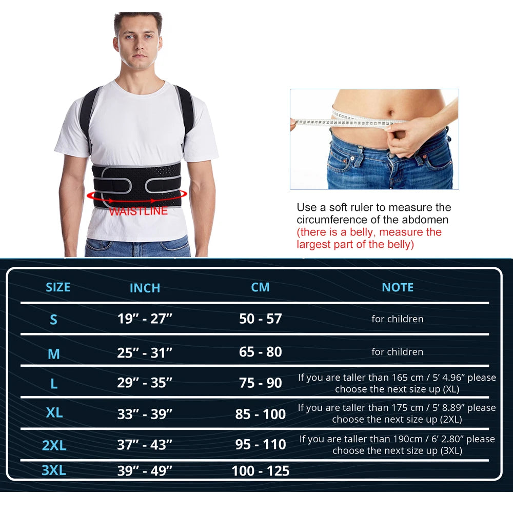 Toprunn Adjustable Posture Corrector Back Support Shoulder Back Brace Posture Correction Spine Posture Corrector Postural Fixer