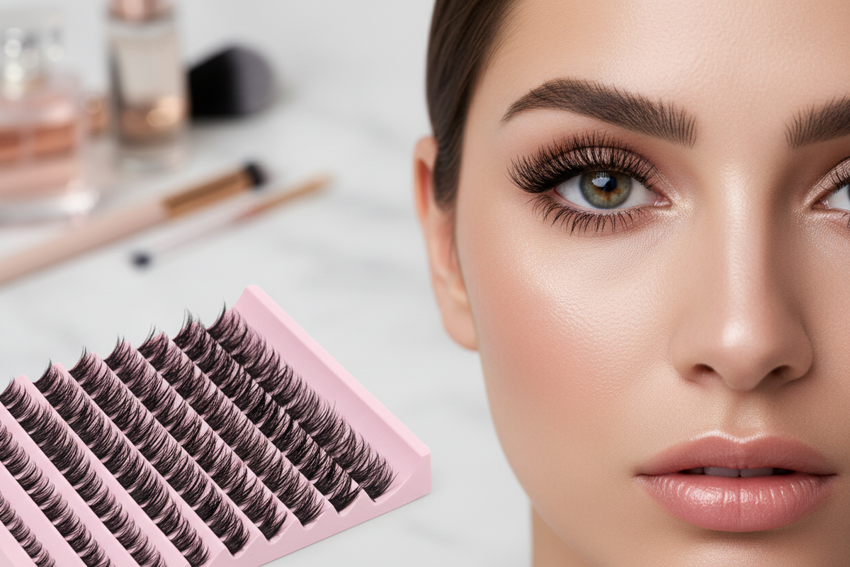Individual D-Curl eyelashes, 120 clusters, fluffy effect