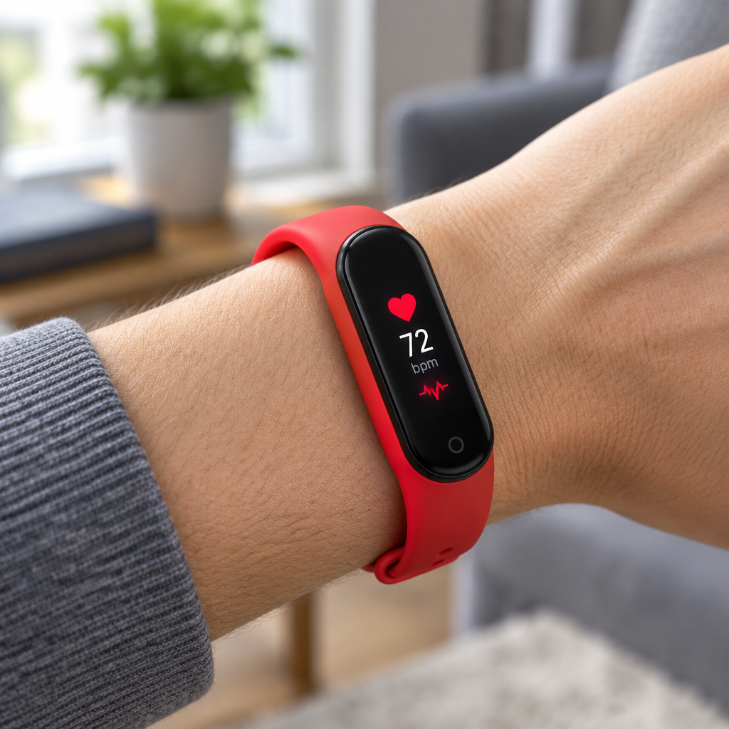 Smart Fitness Band, IP65 Water Resistant – Red
