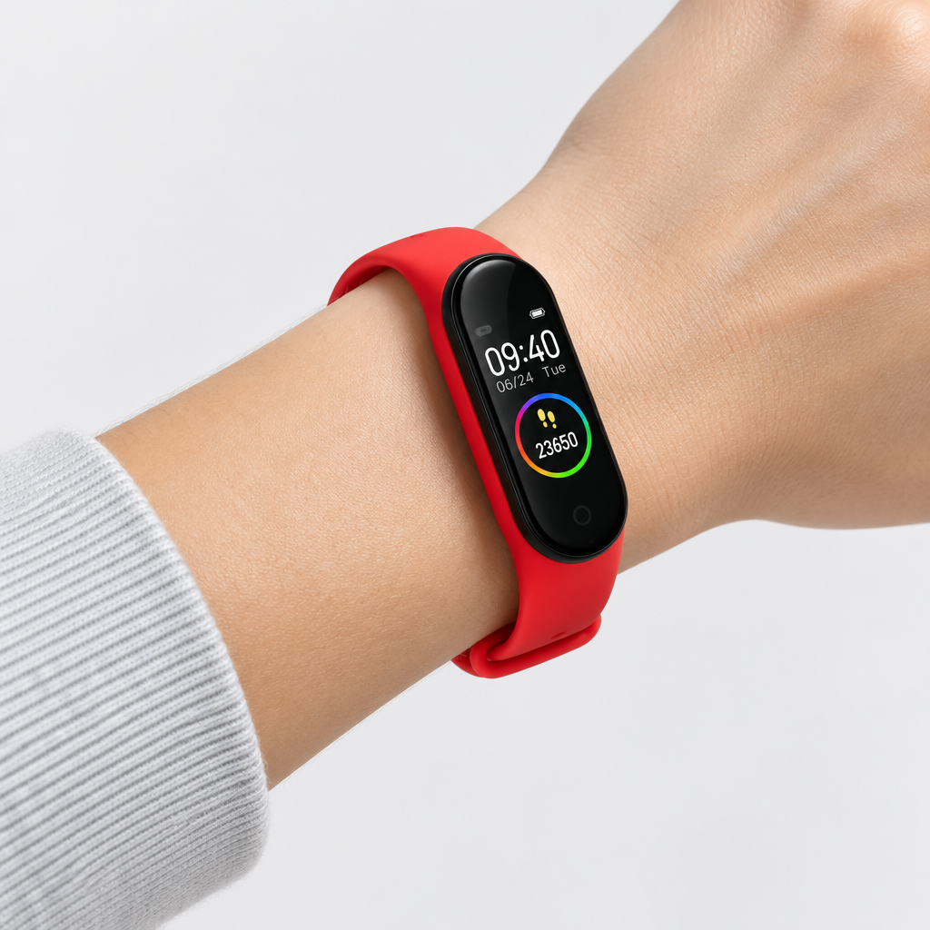 Smart Fitness Band, IP65 Water Resistant – Red