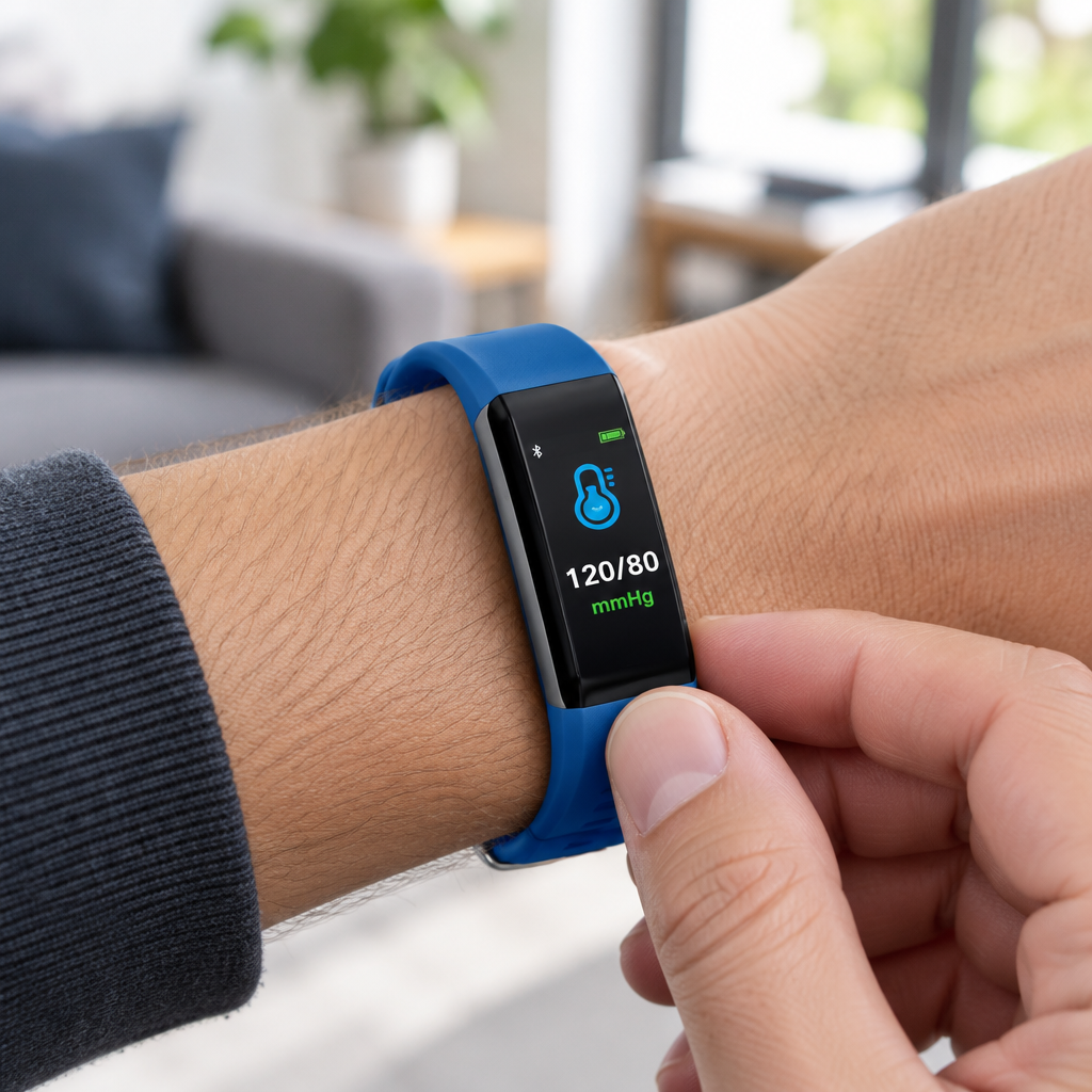 ID115Plus Fitness Band – OLED Display, Heart Rate and Fitness Tracking, Blue