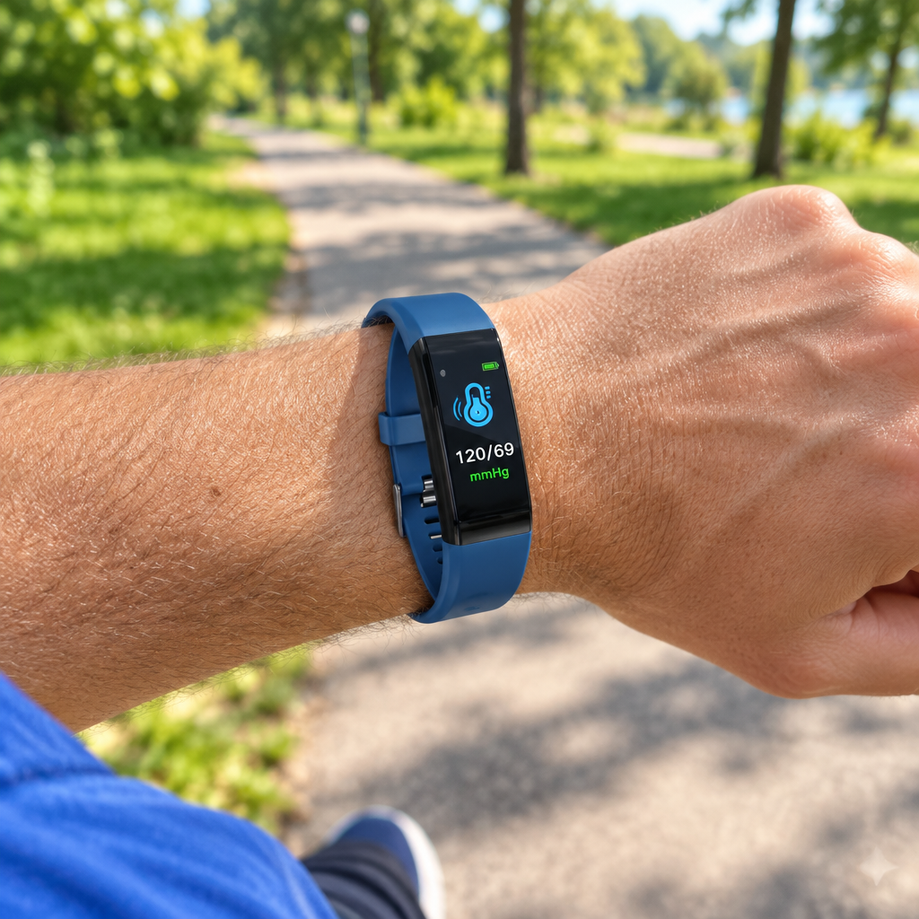 ID115Plus Fitness Band – OLED Display, Heart Rate and Fitness Tracking, Blue