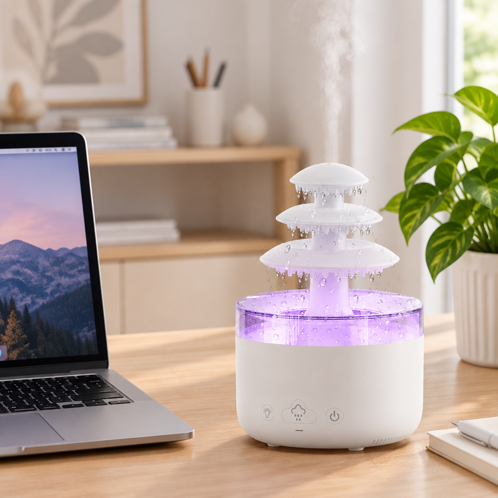 Rain Cloud Humidifier with Aroma Diffuser and 7-Color LED Light
