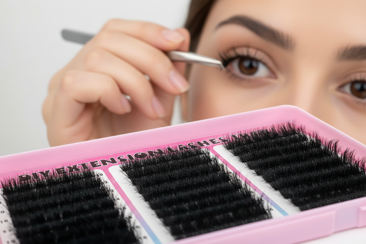 Cluster eyelash extension tray 500 pieces, D curl, 10–18 mm