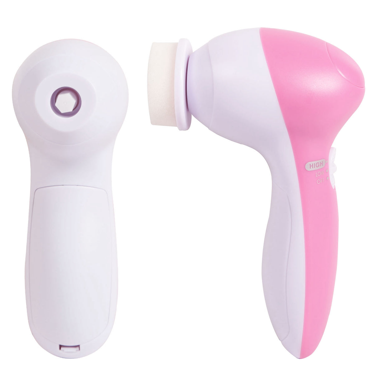 1Pc Facial Cleansing Brush Waterproof Face Spin Cleaning Brush with 5 Brush Heads Deep Cleansing Body Facial Brush Set for Gentle Exfoliating Removing Blackhead and Massaging