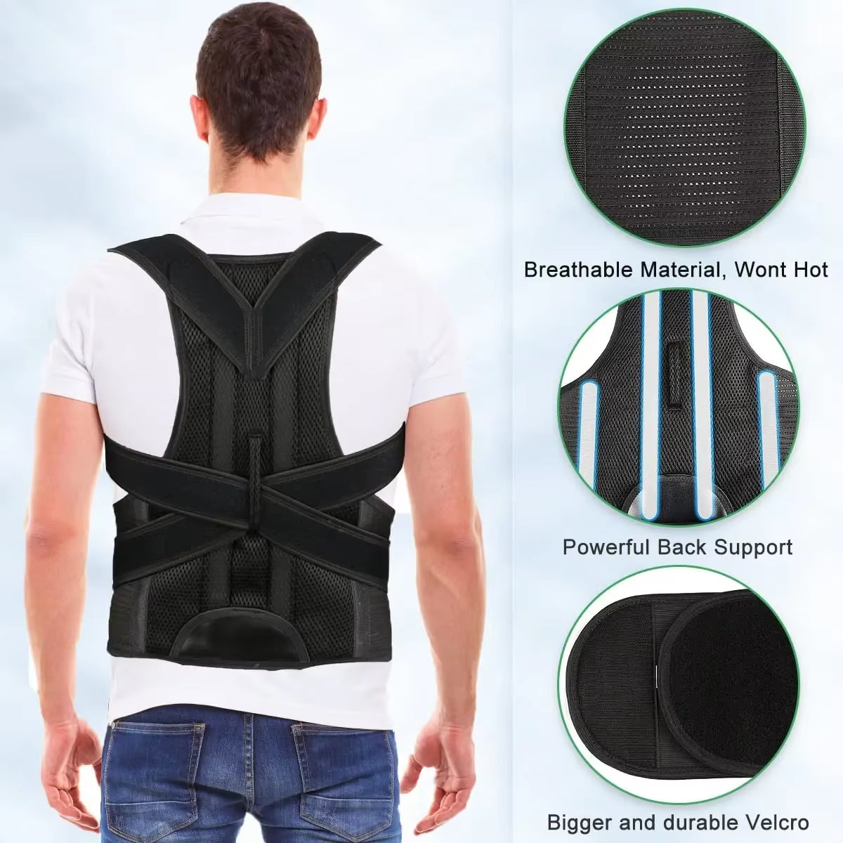 Back Brace Posture Corrector for Women and Men, Back Straightener Posture Corrector, Lumbar Support Shoulder Posture Support