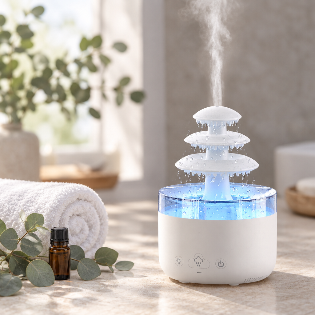 Rain Cloud Humidifier with Aroma Diffuser and 7-Color LED Light