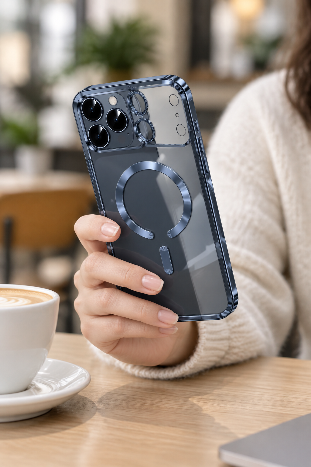 Coque magnétique transparente en TPU pour iPhone 17 Pro Max avec protection de l'appareil photo