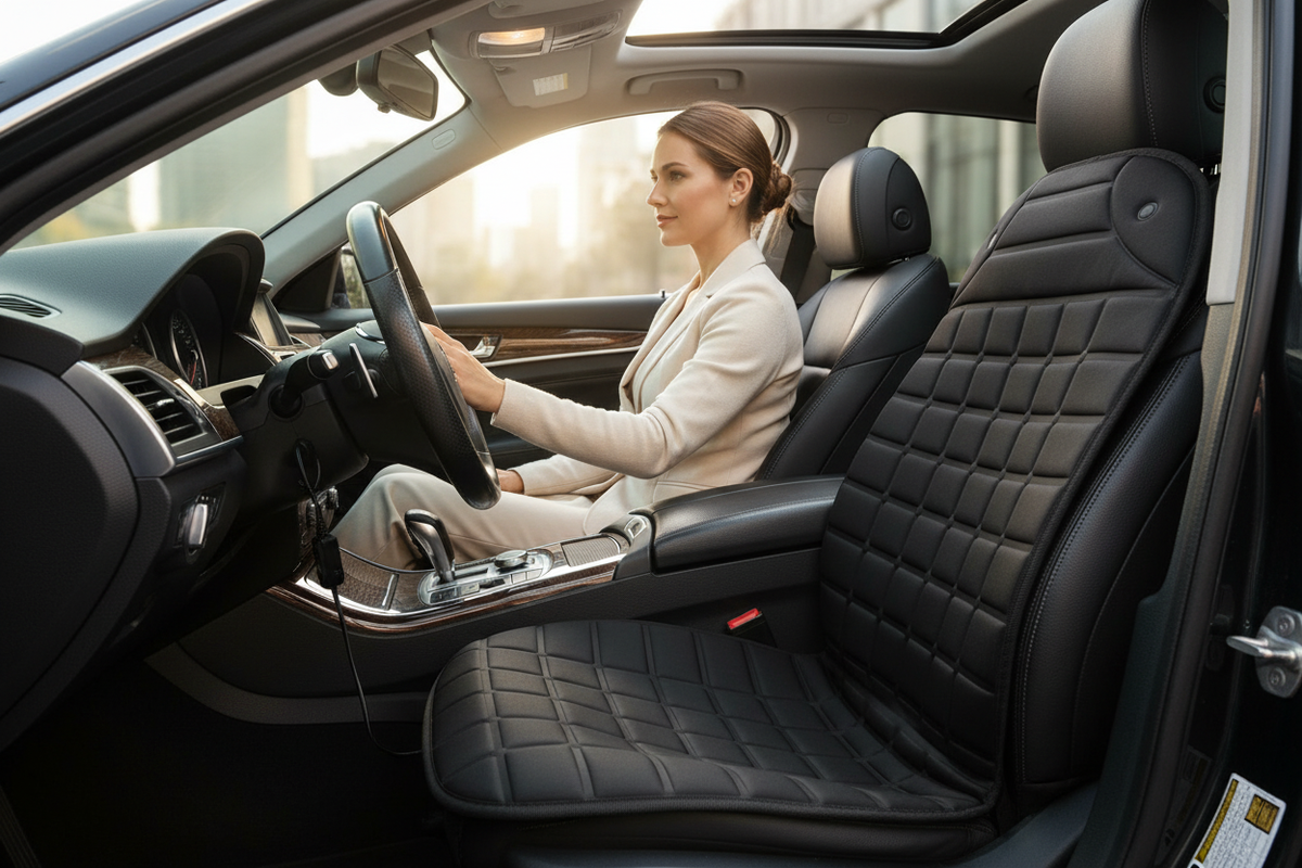 12V heated car seat cushion, 2 levels