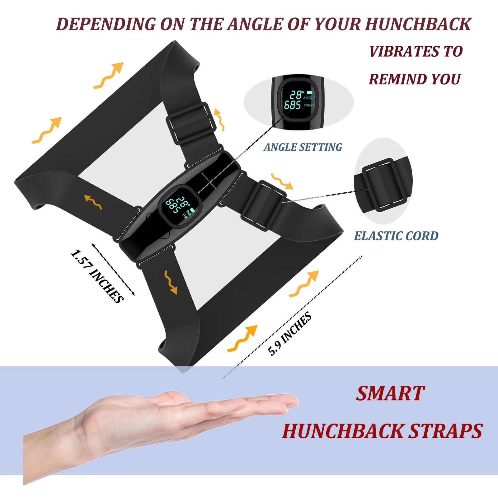 Upgraded Smart Posture Corrector Adjustable Posture Correction Angle with Vibration Posture Reminder Correct Hunchback Posture Correction Back Posture Monitor Hunchback Smart Corrector