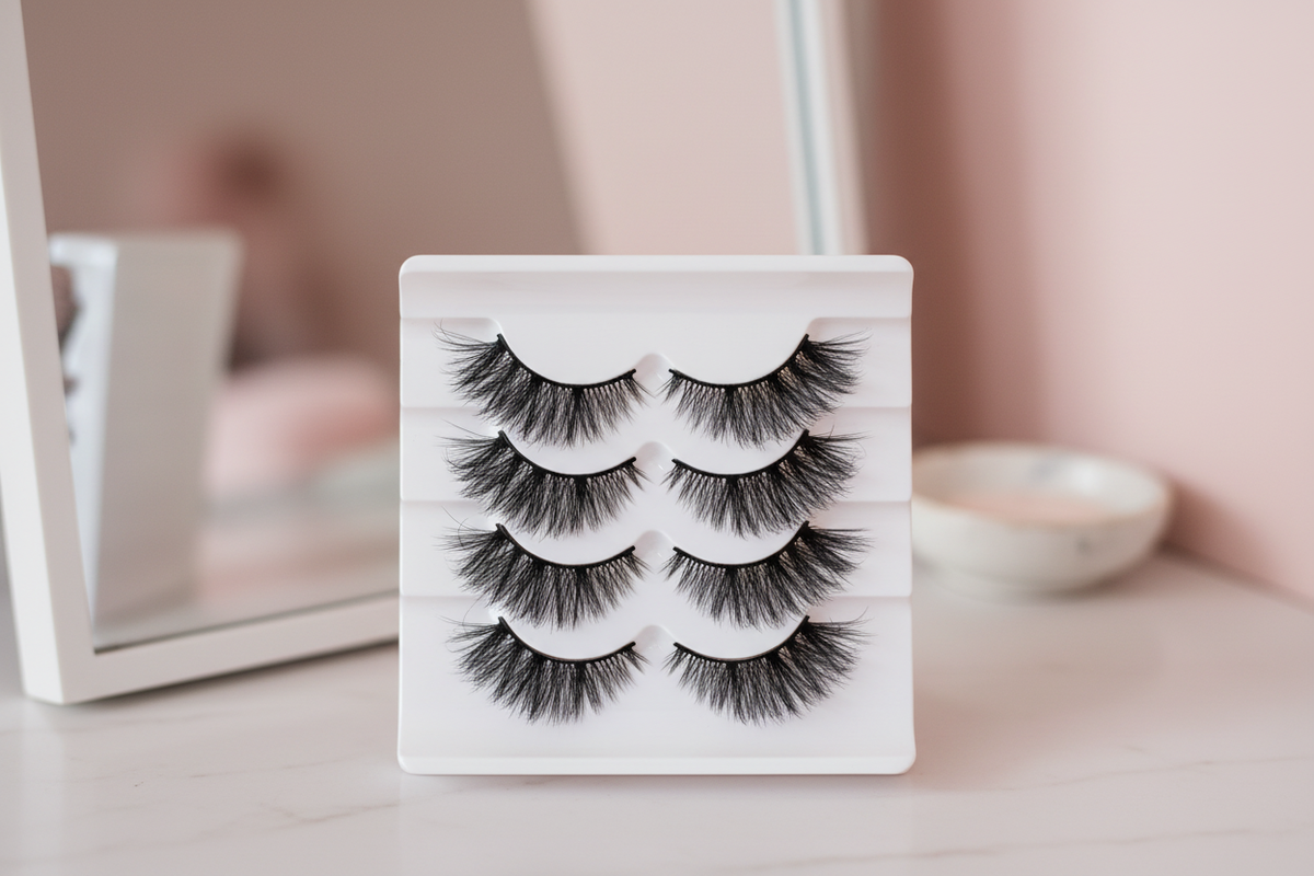 Cat eye false eyelashes, 5 pairs, wispy and volume effect