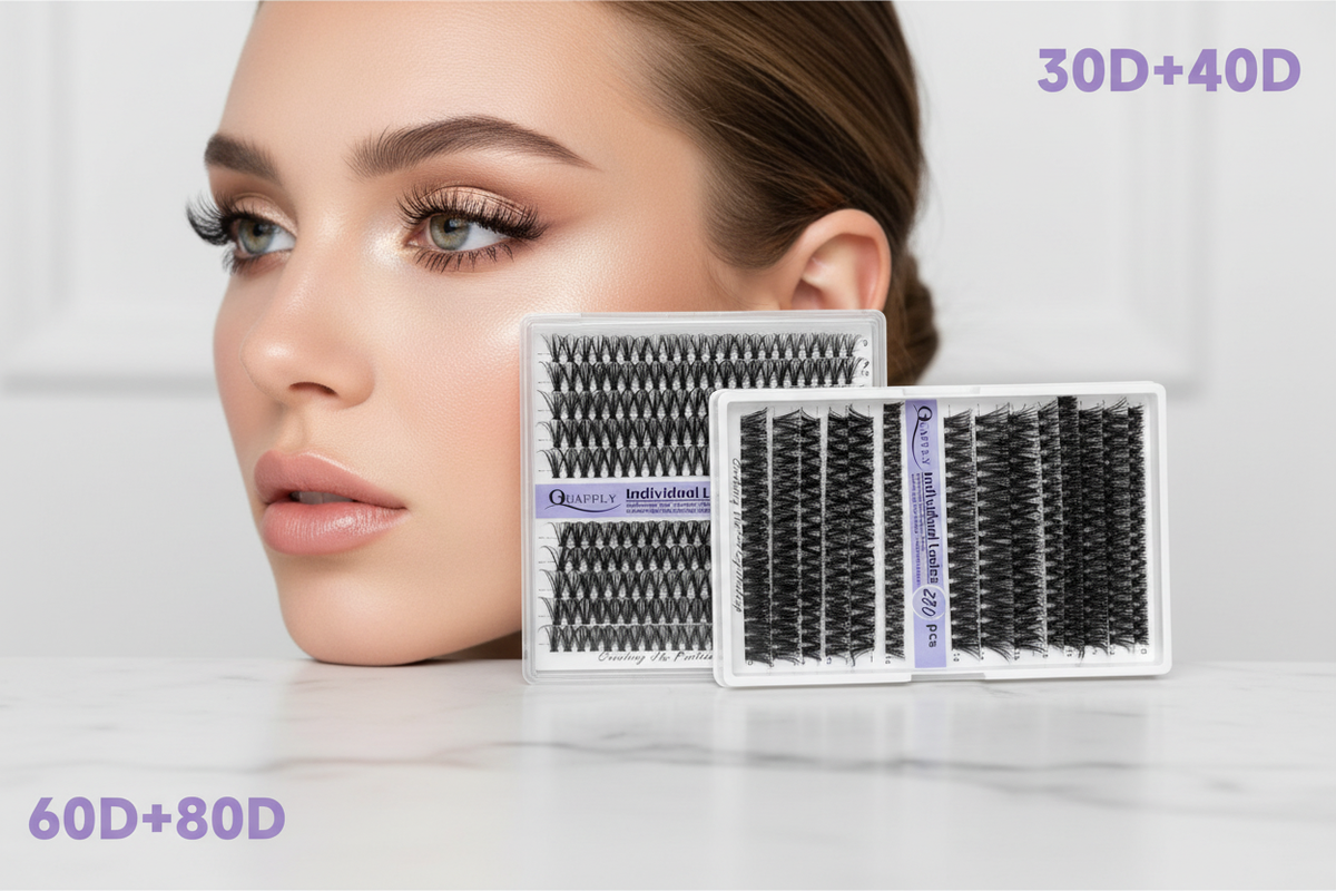 DIY Cluster Eyelash Kit, D Curl, with Bond & Seal