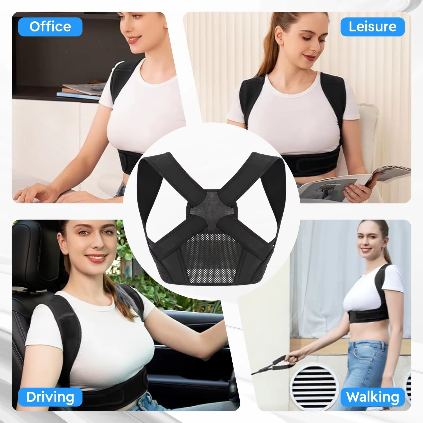 Posture Corrector for Back Support Adjustable Shoulder Posture Brace for Men and Women