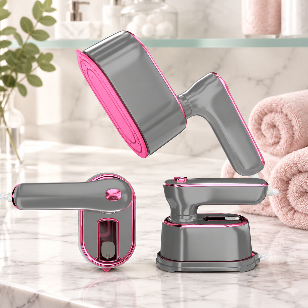 Mini Travel Garment Steamer - Portable Ironing Machine Small Size Travel Steamer Portable Travel College Dorm Home Essentials (Light Grey)