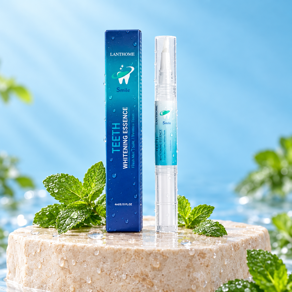 Stylos blanchissants sur socle avec menthe