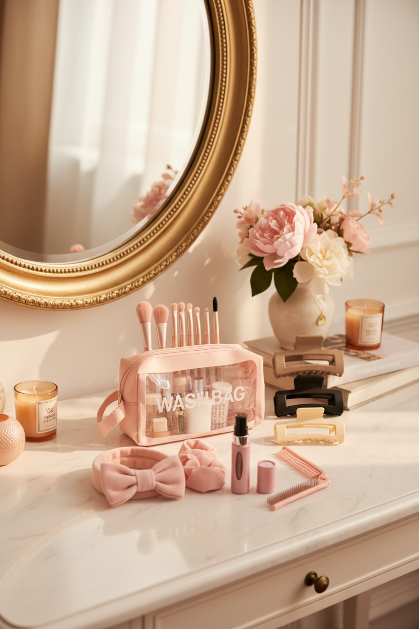 18-piece beauty kit with brushes and accessories