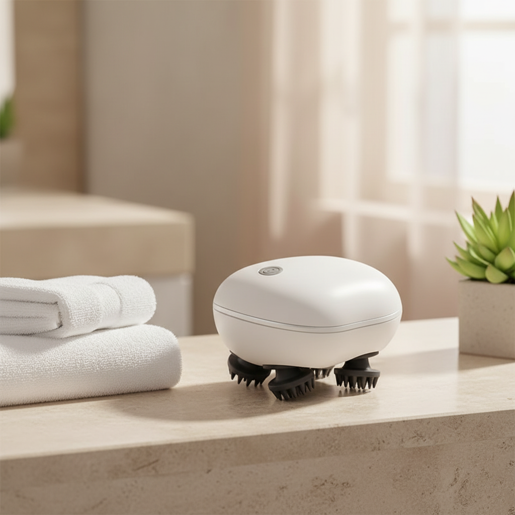 Rechargeable silicone electric scalp massager
