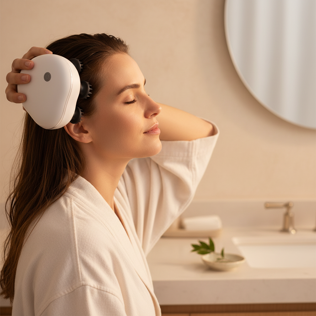 Rechargeable silicone electric scalp massager