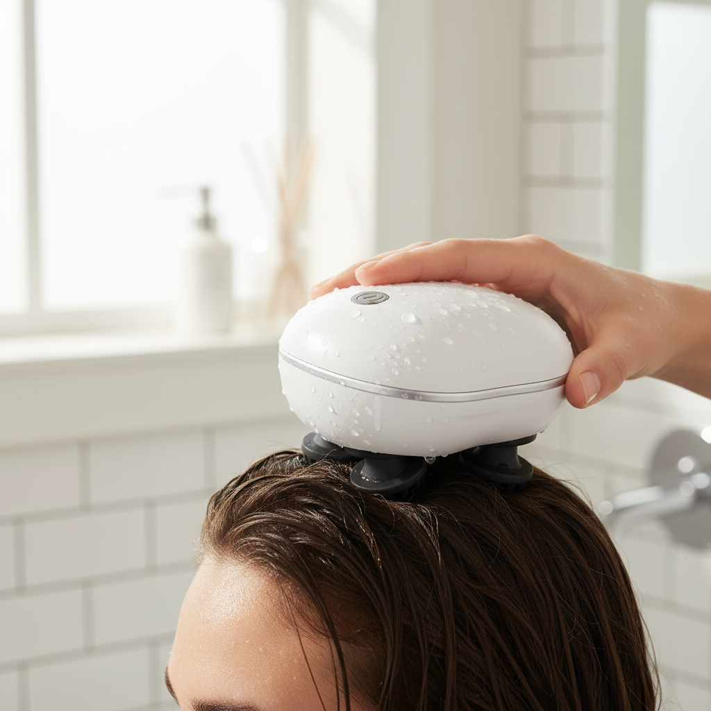 Rechargeable silicone electric scalp massager