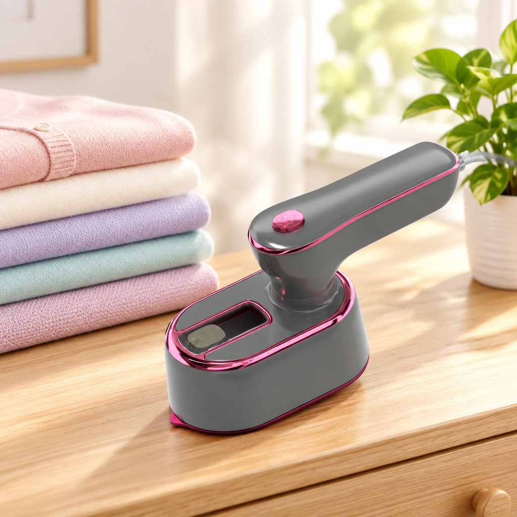 Mini Travel Garment Steamer - Portable Ironing Machine Small Size Travel Steamer Portable Travel College Dorm Home Essentials (Light Grey)