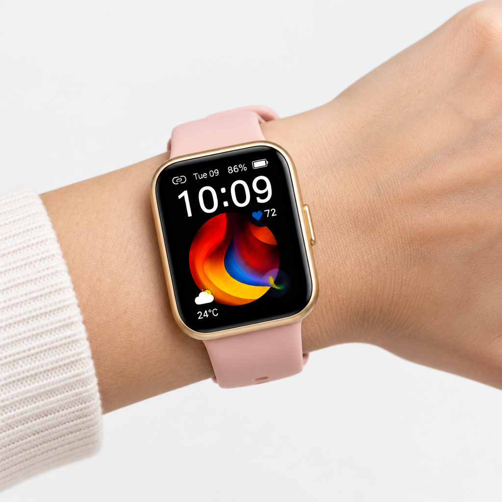 Smartwatch – 1.85" Touch Screen, 25 Exercise Modes, IP68 Water Resistant, Pink
