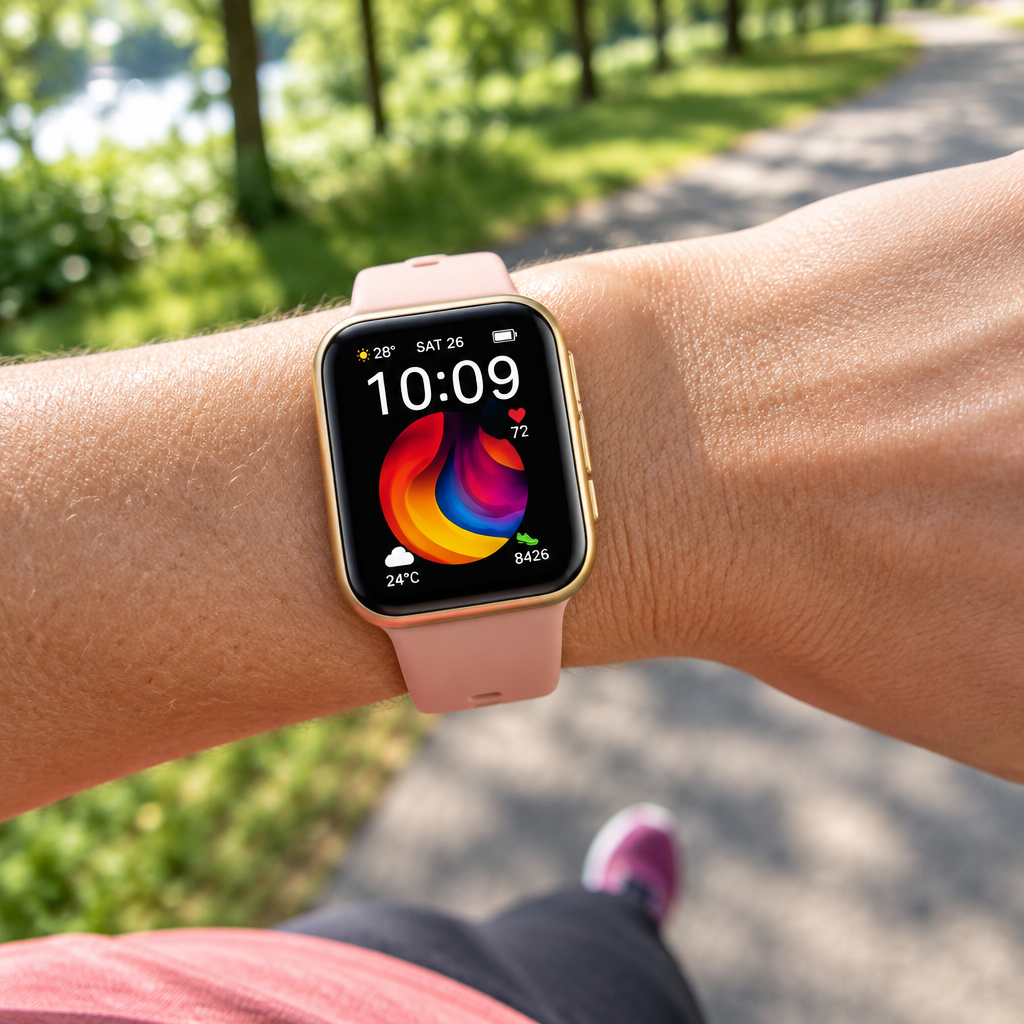 Smartwatch – 1.85" Touch Screen, 25 Exercise Modes, IP68 Water Resistant, Pink