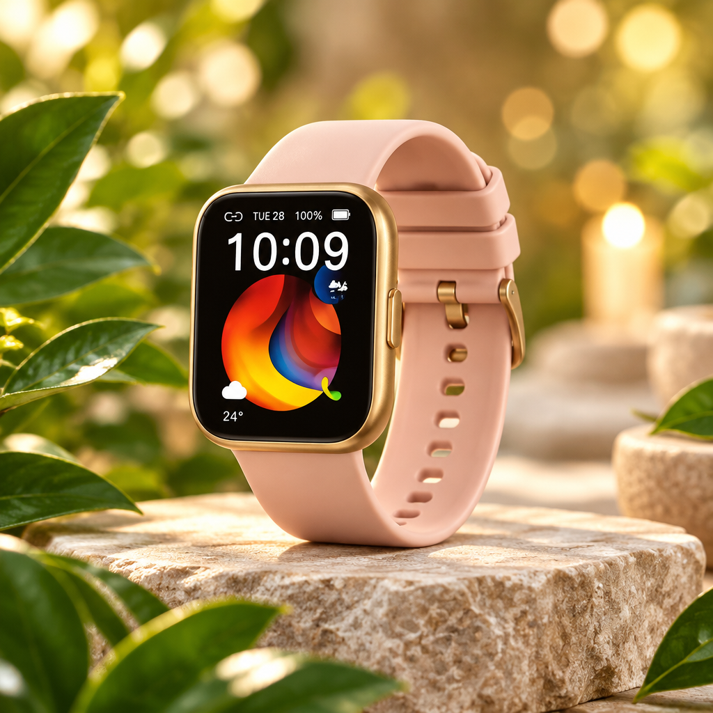 Smartwatch – 1.85" Touch Screen, 25 Exercise Modes, IP68 Water Resistant, Pink