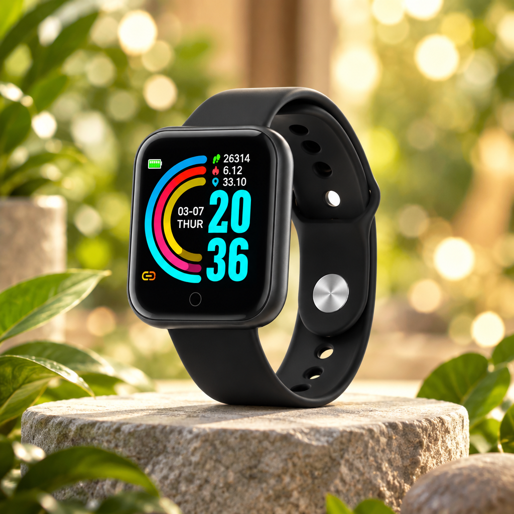D20Pro Smartwatch – 1.3" Screen, Heart Rate and Fitness Tracking, USB Charging