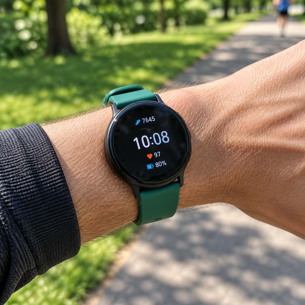 D18 Sports Smartwatch – 1.3" Touch Screen, Heart Rate and Fitness Tracking, Green
