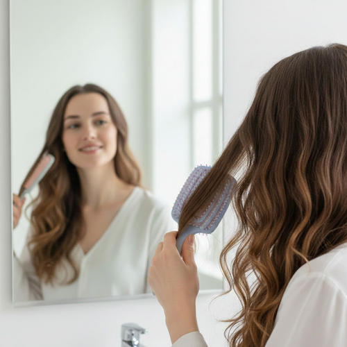Ergonomic wide-tooth detangling brush – Hair massage comb