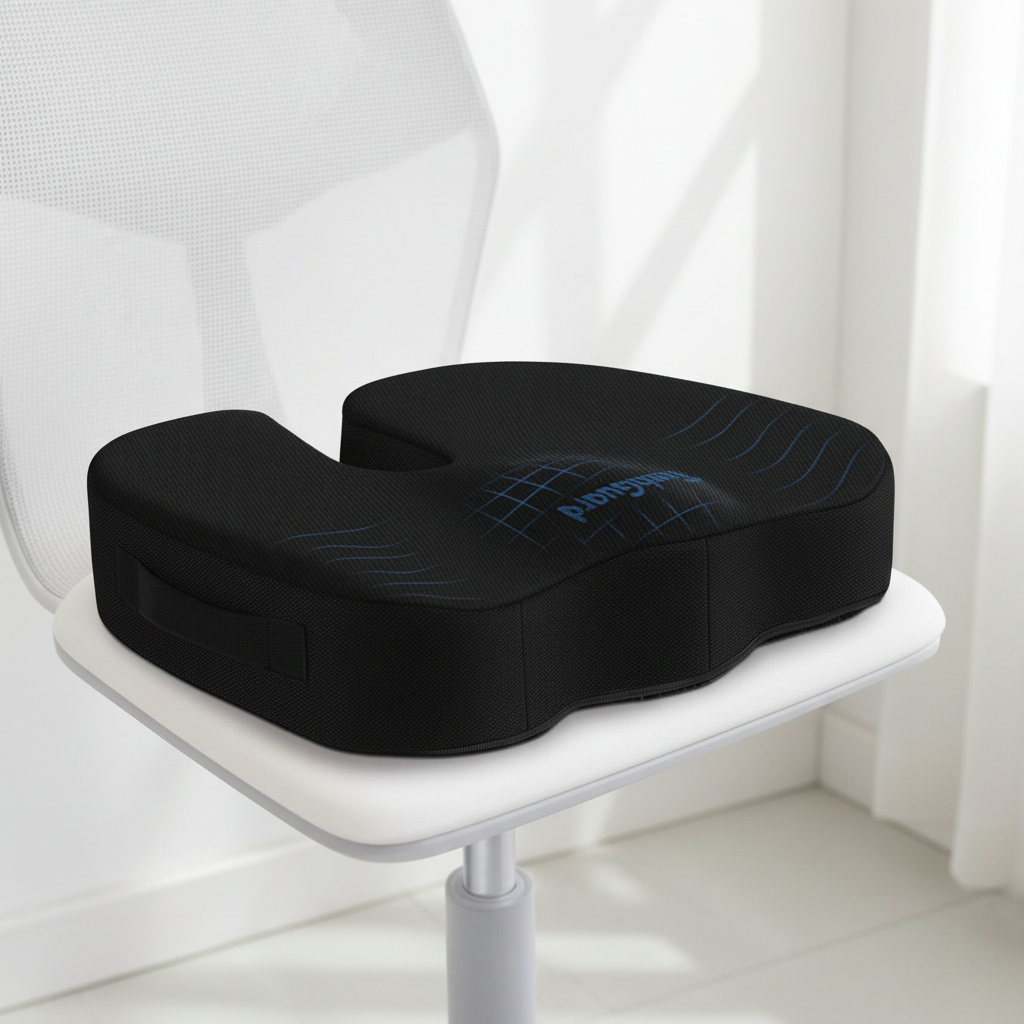 Ergonomic Coccyx Cushion – Memory Foam – Relieves Back Pain, Sciatica & Hemorrhoids
