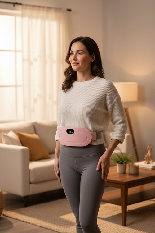 Wireless Heating & Massage Belt – 3 Vibration & Heat Levels, LED Screen