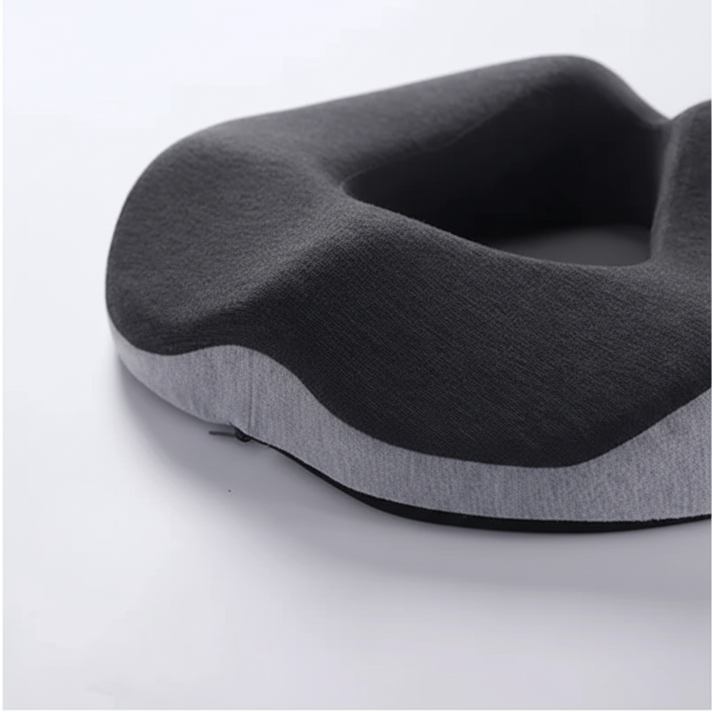 Two-Tone Ergonomic Donut Cushion – Memory Foam – Sciatica, Tailbone & Back