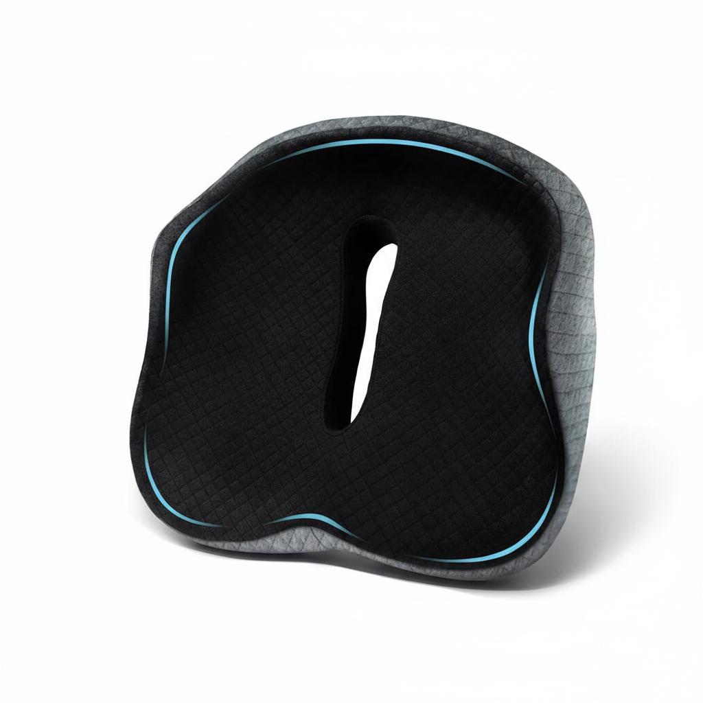 3D Ergonomic Wrap-Around Cushion – Removable Cover – Memory Foam – Sciatica & Tailbone