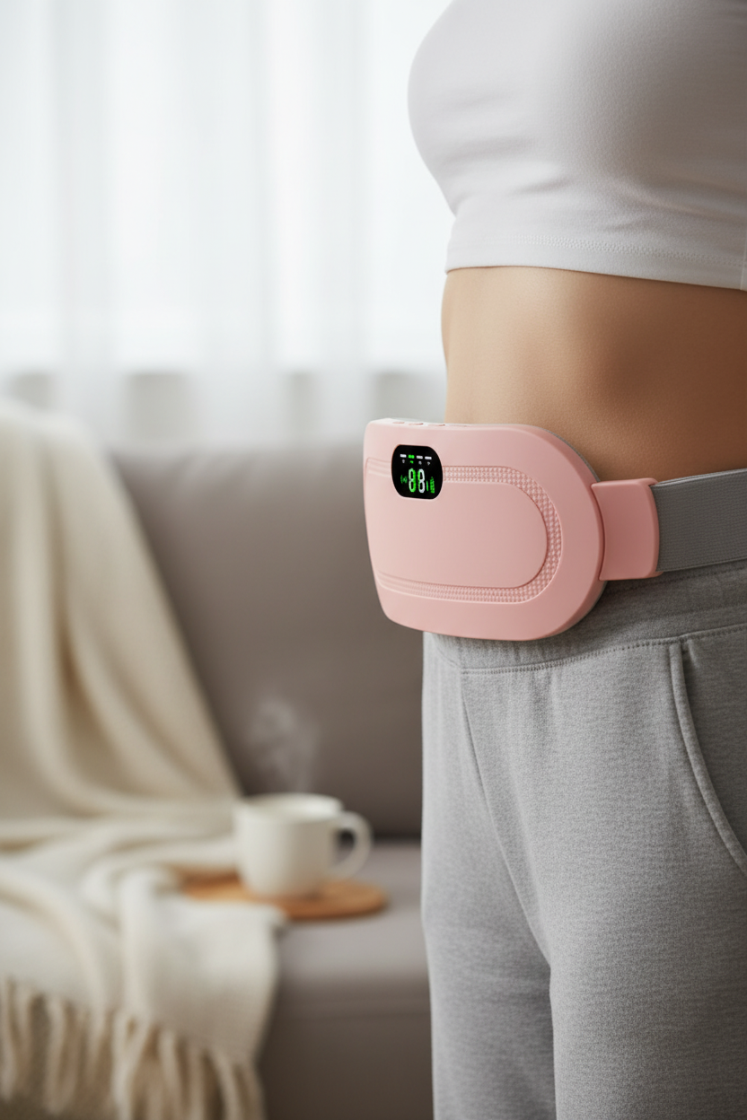 Wireless Heating & Massage Belt – 3 Vibration & Heat Levels, LED Screen