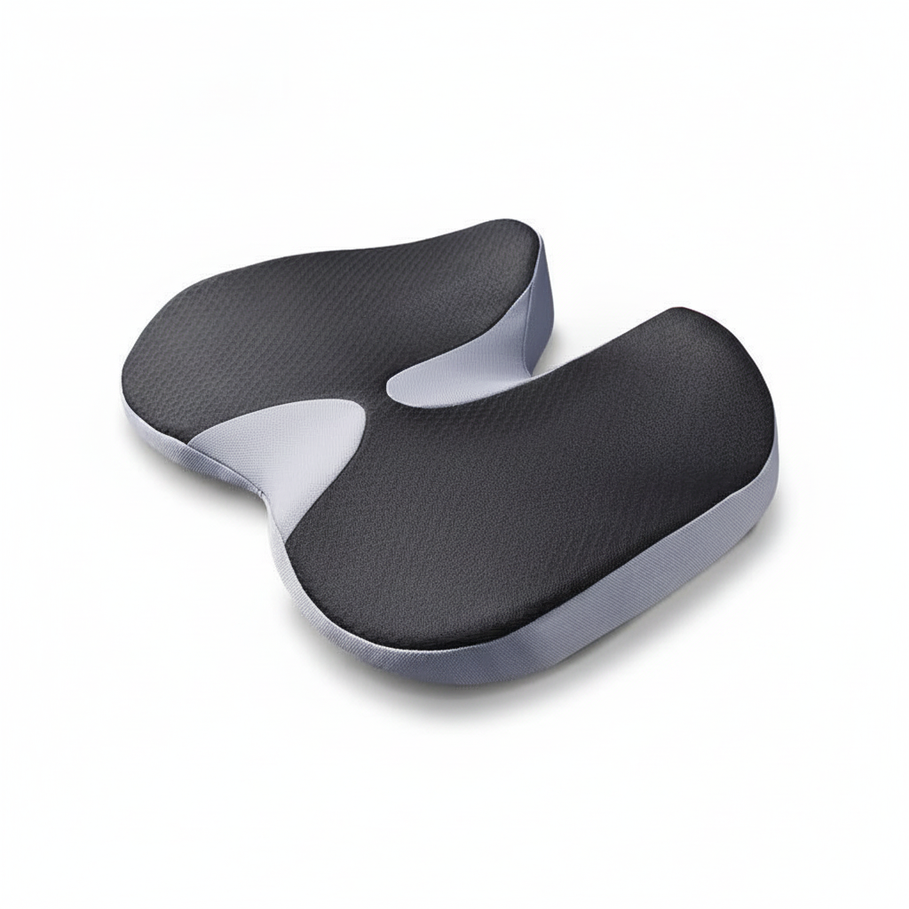 Grey ergonomic memory foam seat cushion – Coccyx & back