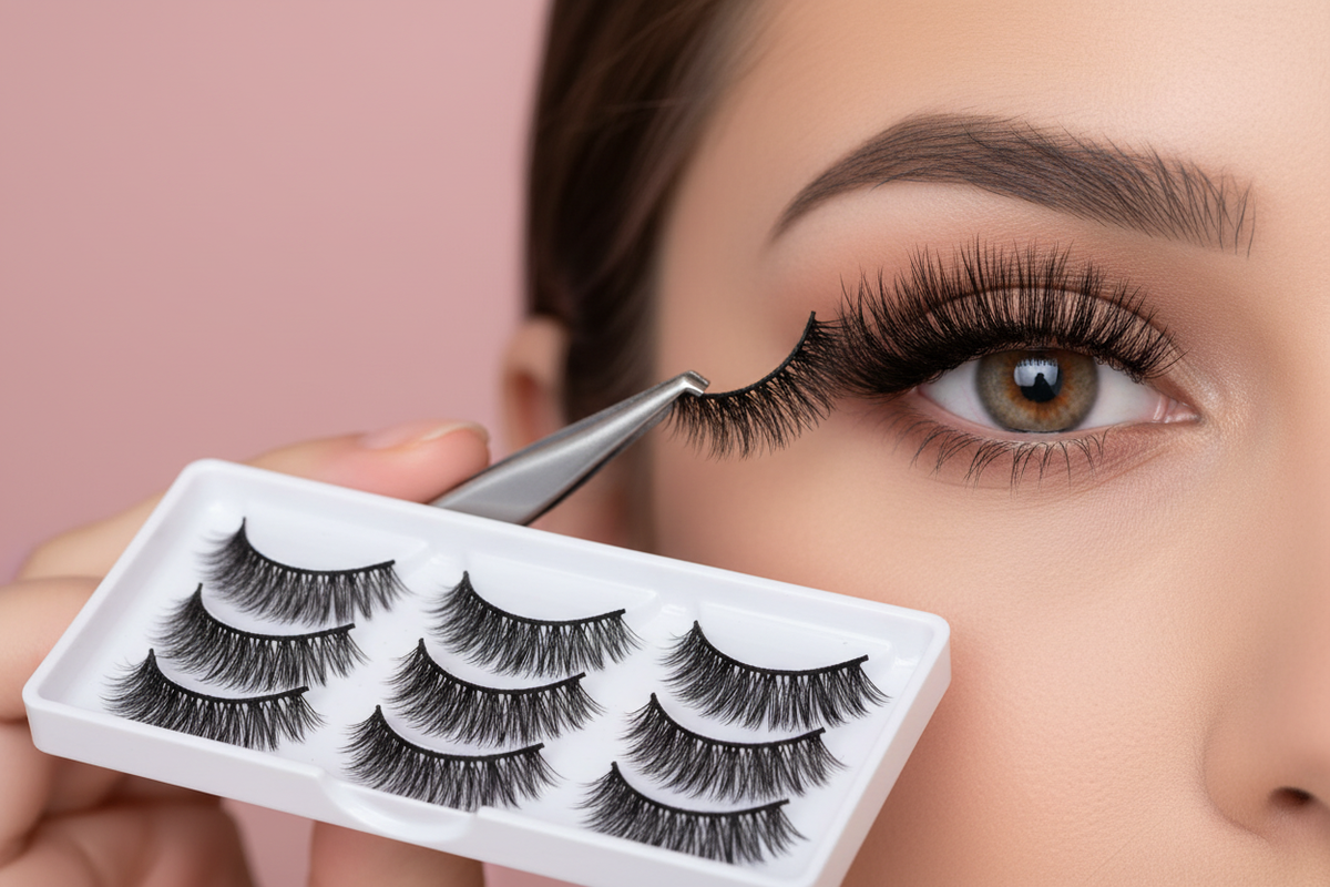 Cat eye false eyelashes, 5 pairs, wispy and volume effect