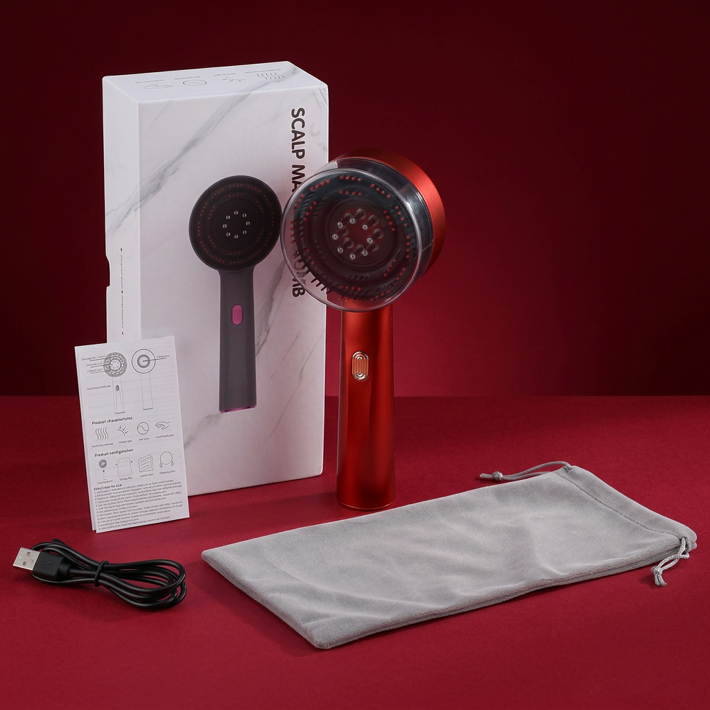 Red Light Scalp Massager with Serum Applicator