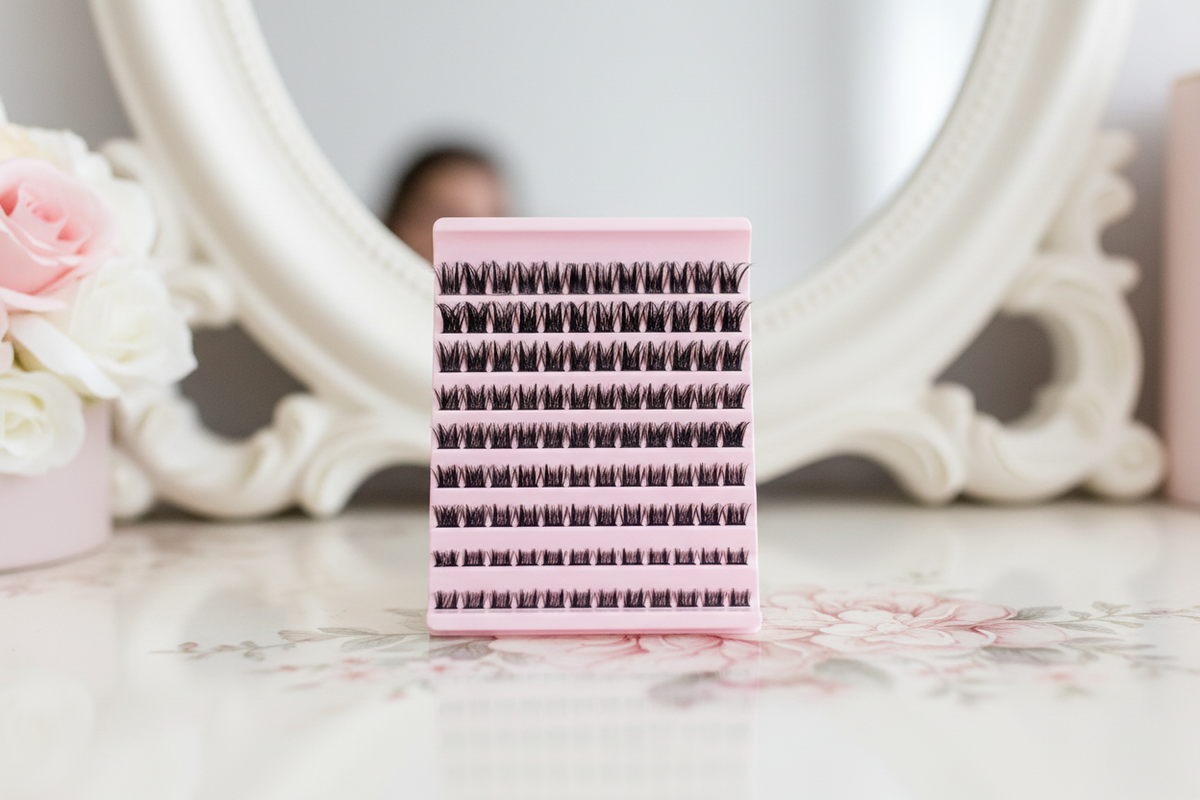 Individual D-Curl eyelashes, 120 clusters, fluffy effect