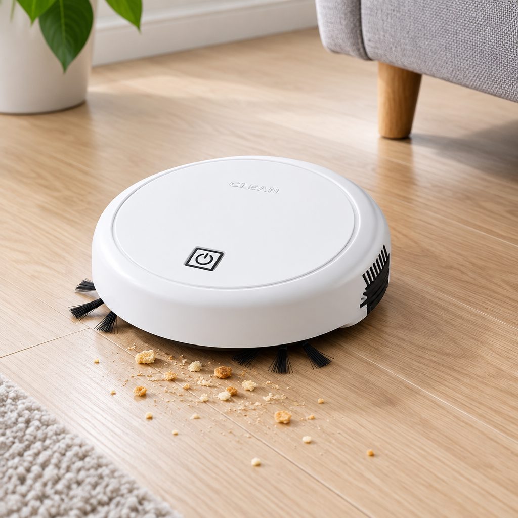 Robot Vacuum Cleaner with Brush – Black or White