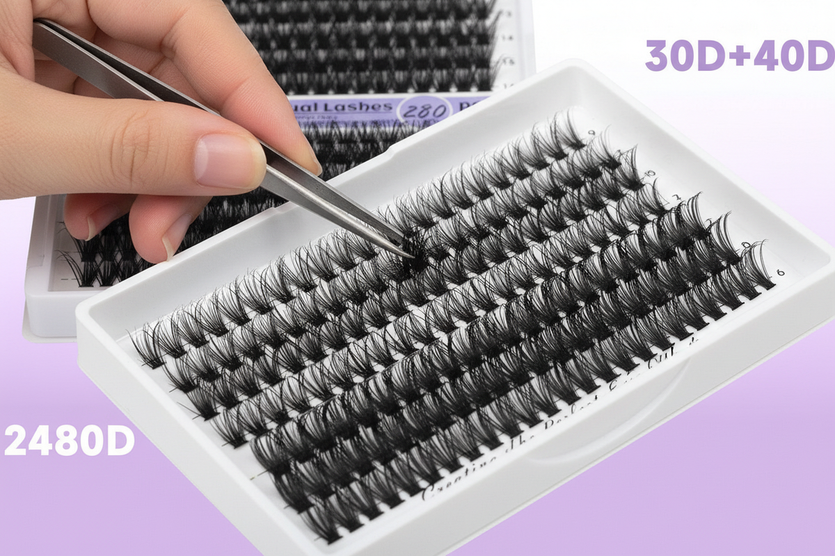 DIY Cluster Eyelash Kit, D Curl, with Bond & Seal